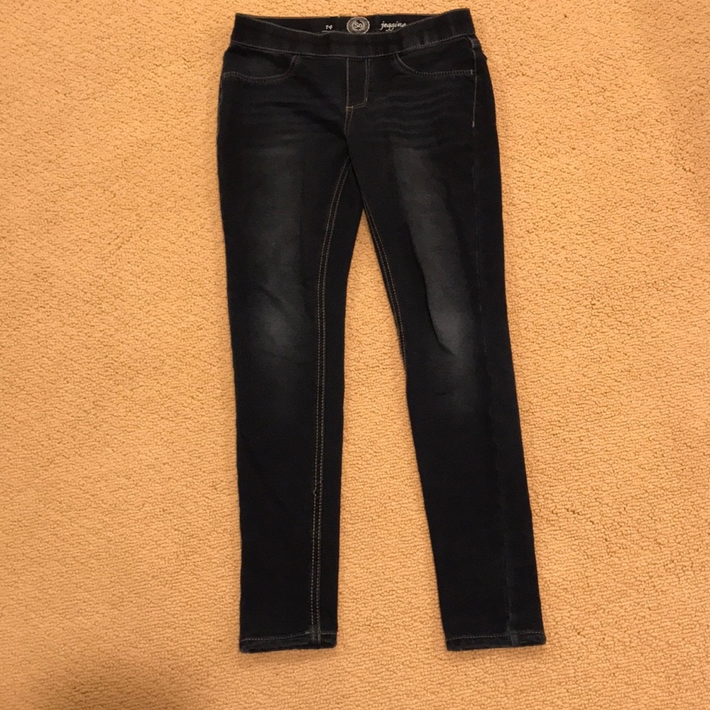 Girls’ dark wash jeggings